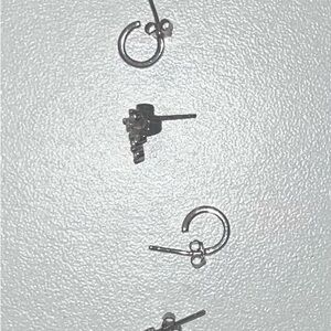 Silver Hoop and Stud Earring Set